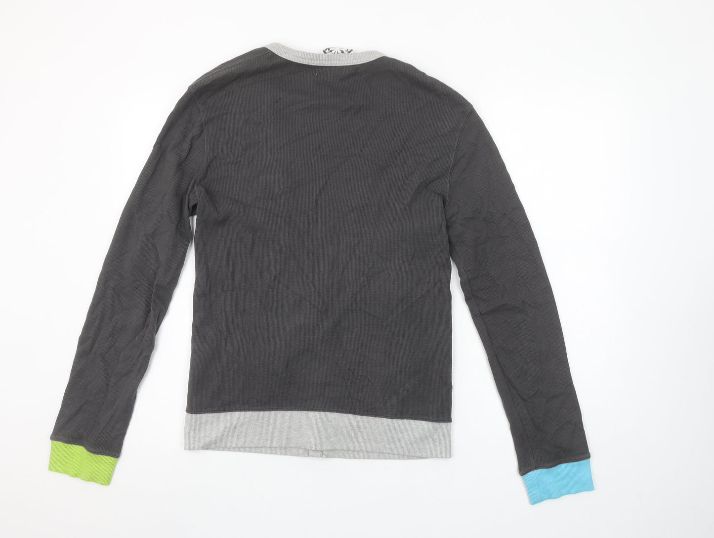 Topman Men’s Grey Cotton V-Neck Cardigan Size S Button Front