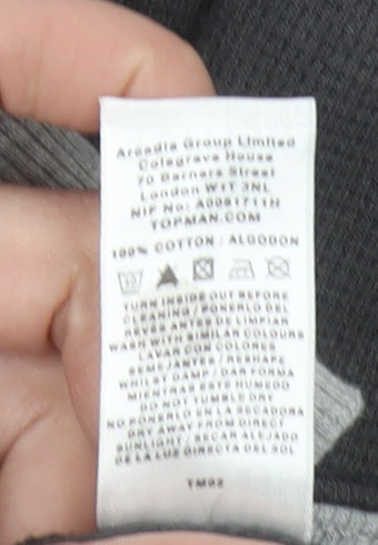 Topman Men’s Grey Cotton V-Neck Cardigan Size S Button Front