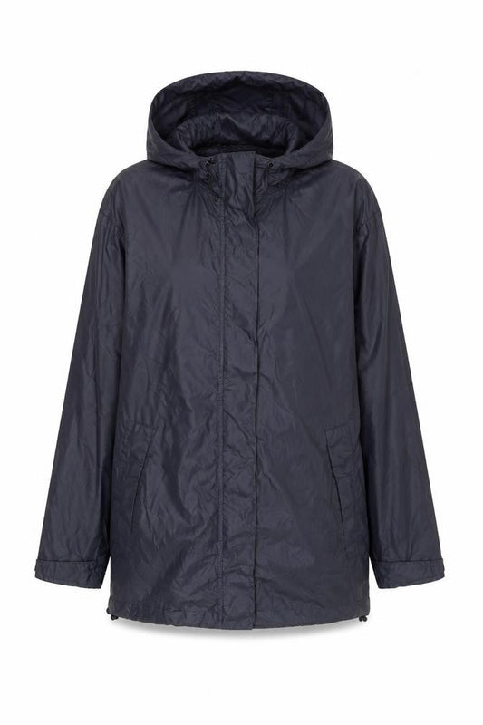 Womens UK Size 10-12 Lands' End Blue Rain Coat