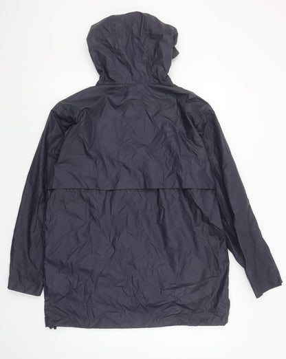 Womens UK Size 10-12 Lands' End Blue Rain Coat