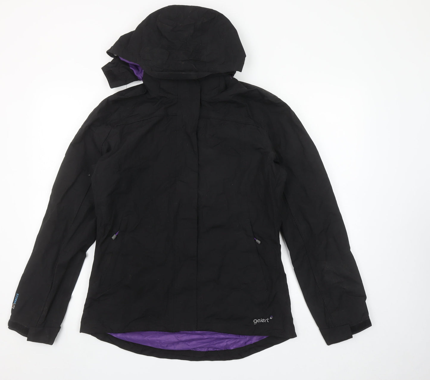 Gelert Womens Black Waterproof Hooded Rain Coat Jacket Size 12