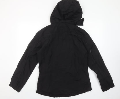 Gelert Womens Black Waterproof Hooded Rain Coat Jacket Size 12