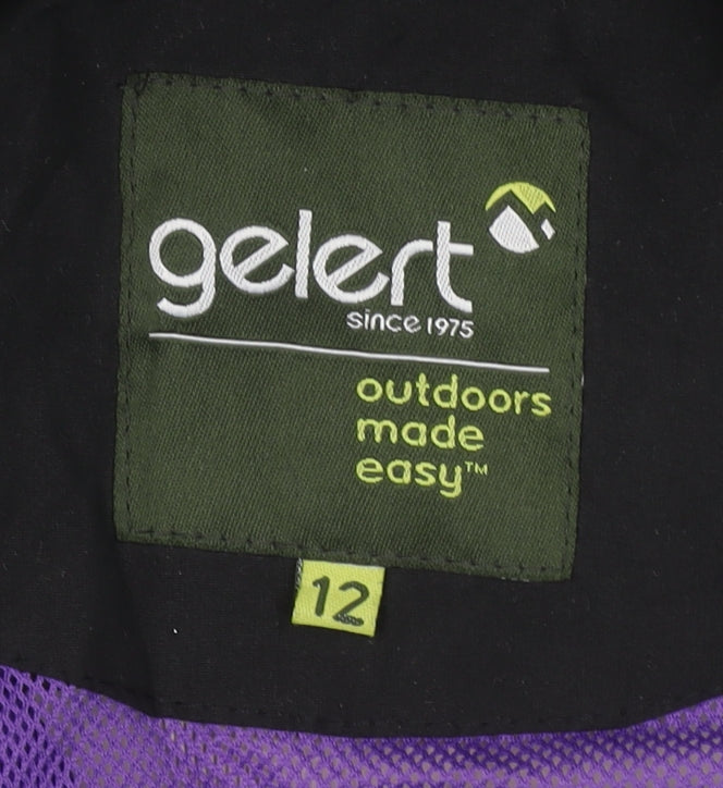 Gelert Womens Black Waterproof Hooded Rain Coat Jacket Size 12