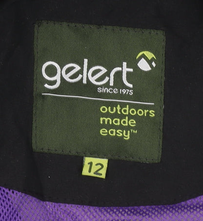 Gelert Womens Black Waterproof Hooded Rain Coat Jacket Size 12