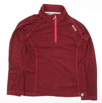 Regatta Women Red Half Zip Fleece Sweatshirt UK 10