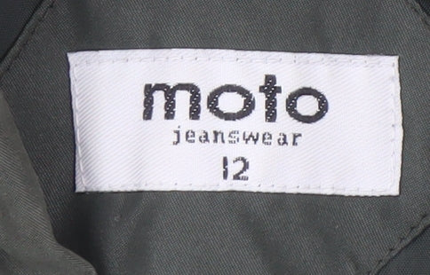 Womens UK Size 12 Moto Jeanswear Green Puffer Jacket