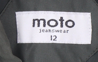 Womens UK Size 12 Moto Jeanswear Green Puffer Jacket