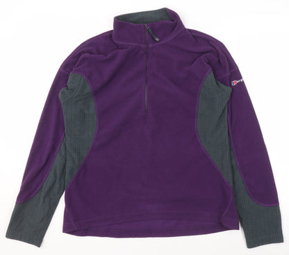 Berghaus Womens Purple Fleece 1/2 Zip Pullover Sweatshirt Size 14