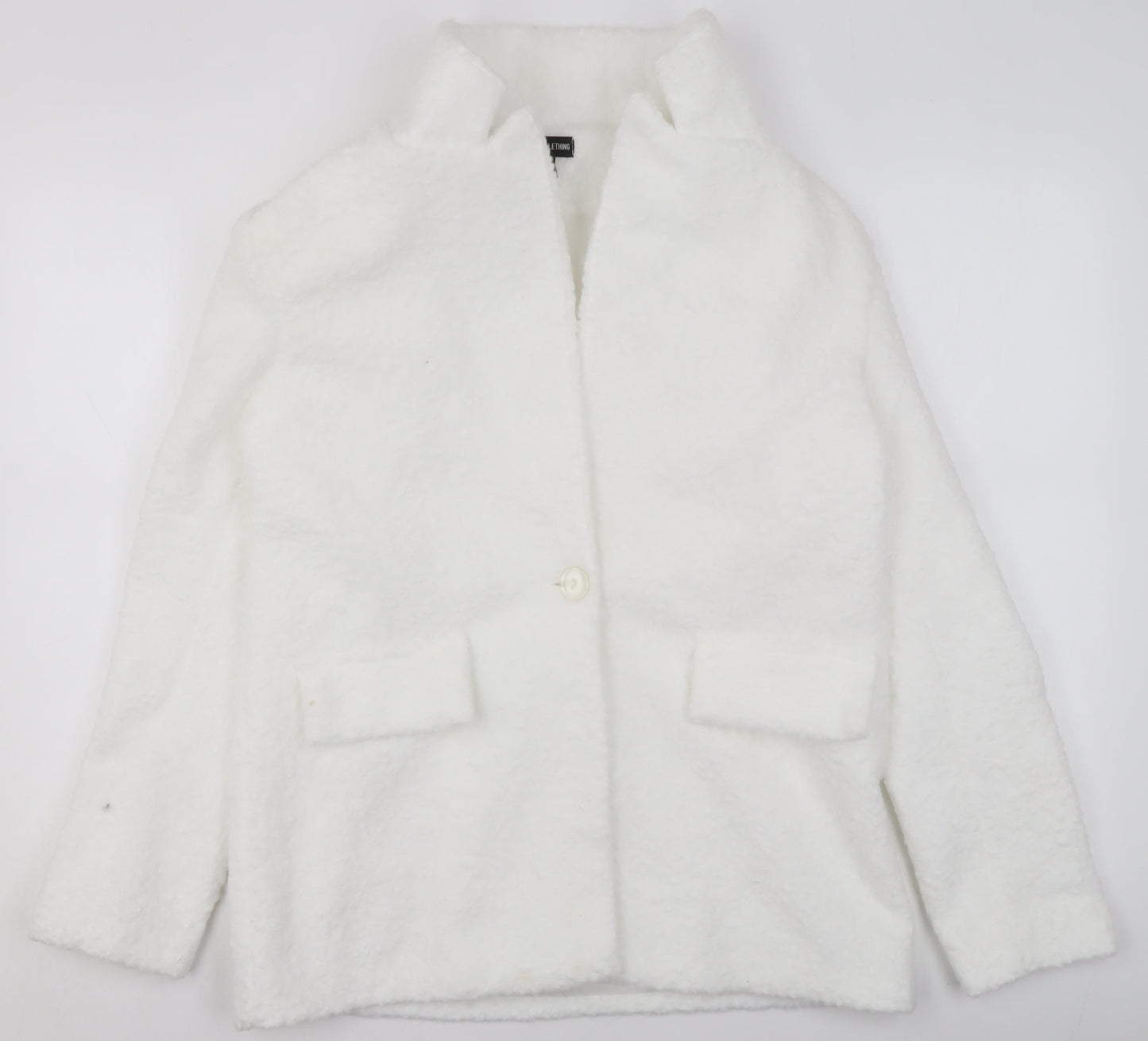 Womens UK Size 4 PRETTYLITTLETHING White Overcoat