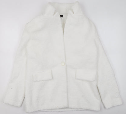 Womens UK Size 4 PRETTYLITTLETHING White Overcoat