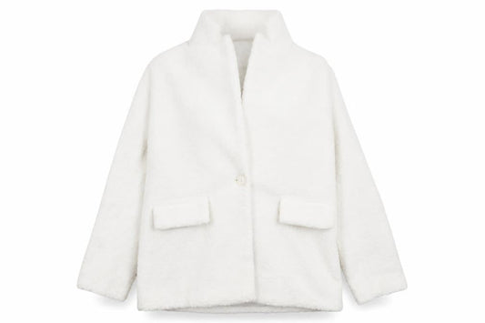 Womens UK Size 4 PRETTYLITTLETHING White Overcoat