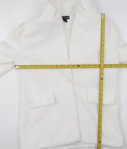 Womens UK Size 4 PRETTYLITTLETHING White Overcoat