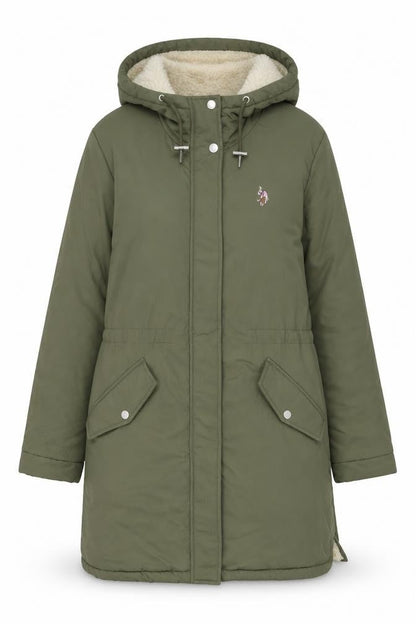 Womens UK Size 10 U.S. Polo Assn. Green Parka Coat