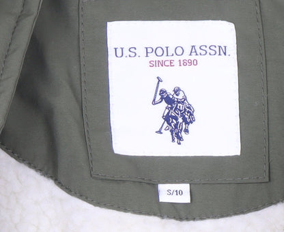 Womens UK Size 10 U.S. Polo Assn. Green Parka Coat