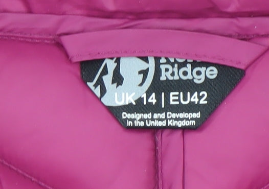 Womens UK Size 14 Mountain Ridge Purple Puffer Jacket