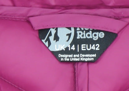 Womens UK Size 14 Mountain Ridge Purple Puffer Jacket