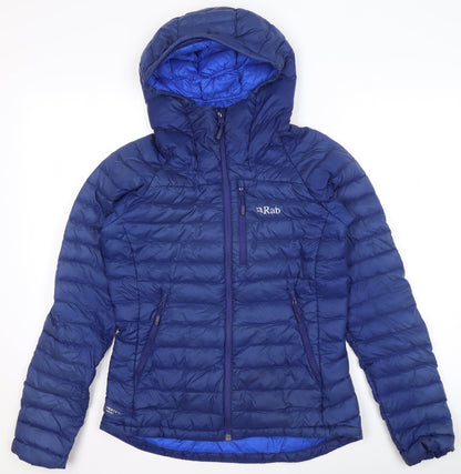 Rab Women's Blue Hooded Down Puffer Jacket UK 10 Outdoor Warm Coat