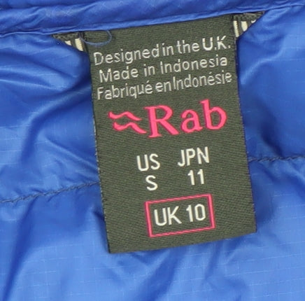 Rab Women's Blue Hooded Down Puffer Jacket UK 10 Outdoor Warm Coat