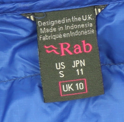 Rab Women's Blue Hooded Down Puffer Jacket UK 10 Outdoor Warm Coat
