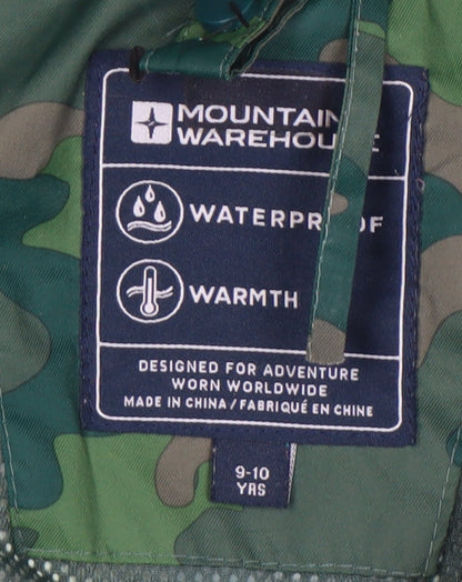 Boys UK Size 9-10 Years Mountain Warehouse Green Rain Coat
