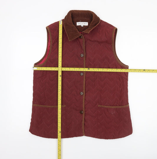 Womens UK Size 2XL Deluxe Red Quilted Coat