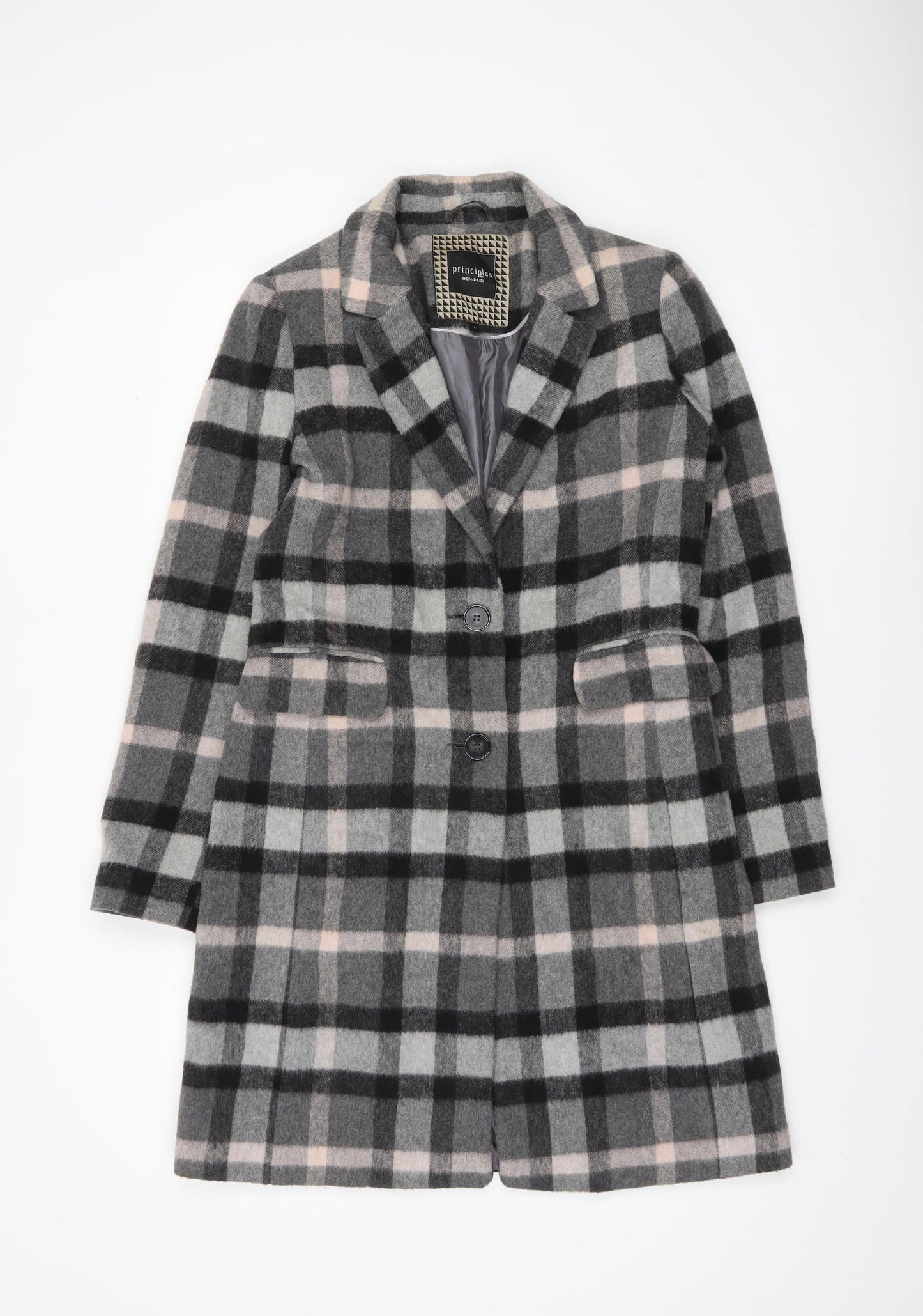 Womens UK Size 10 Principles by Ben de Lisi Grey Overcoat