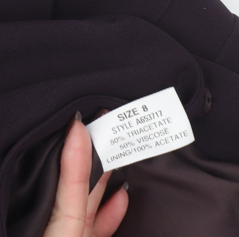 Linea Petite Women's Purple Suit Jacket Size 8 Triacetate Blend