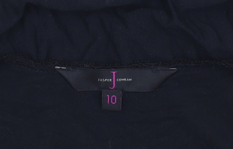 Jasper Conran Women’s Black Floral Long Sleeve Viscose Tunic Blouse Size 10