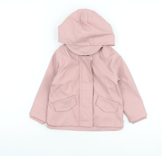 Next Baby Pink Hooded Waterproof Rain Coat 18-24 Months