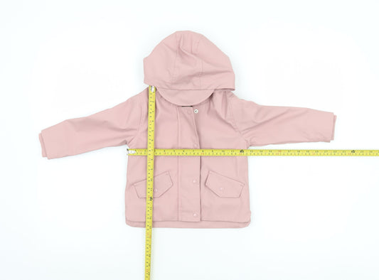 Next Baby Pink Hooded Waterproof Rain Coat 18-24 Months