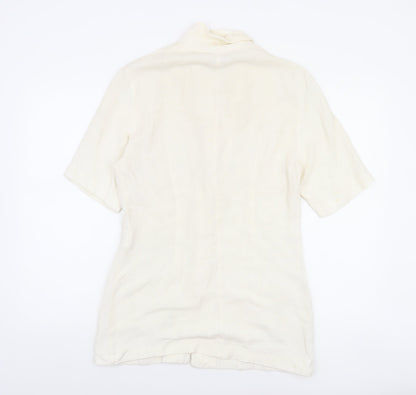Wallis Womens Ivory Linen Blend Short Sleeve Shawl Collar Suit Jacket Size 12