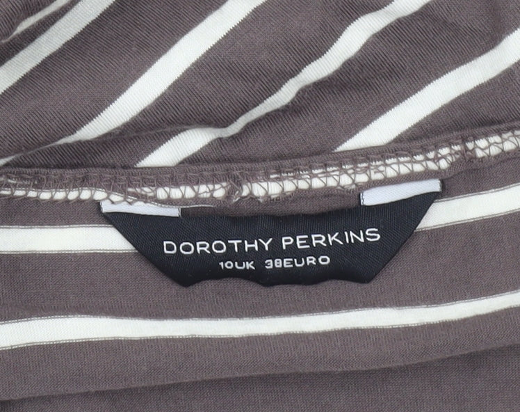 Dorothy Perkins Women’s Brown Striped Fit & Flare Sleeveless Dress UK 10