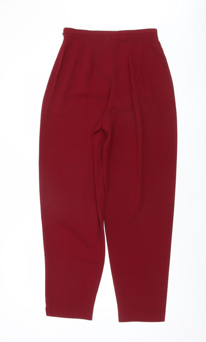 Next Womens Red High Waist Pleated Tapered Trousers UK 10