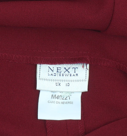 Next Womens Red High Waist Pleated Tapered Trousers UK 10