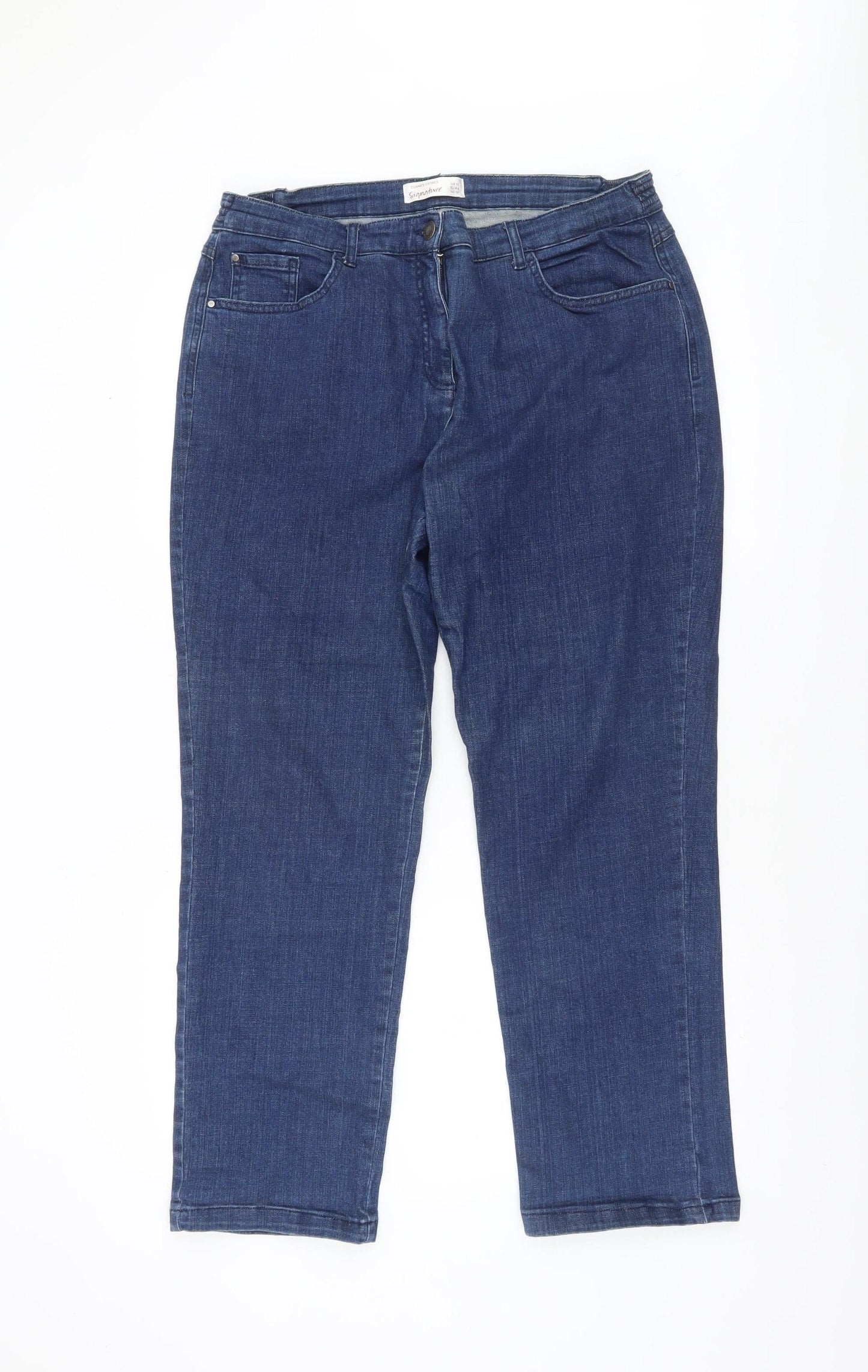 Dunnes Stores Women's Blue Straight Fit Stretch Jeans UK 16