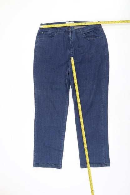 Dunnes Stores Women's Blue Straight Fit Stretch Jeans UK 16