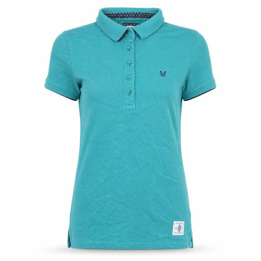 Womens UK Size 6 Crew Clothing Co. Green Basic Polo