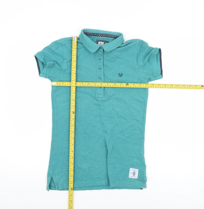 Crew Clothing Co. Womens Green Cotton Polo Shirt Size 6