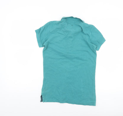 Crew Clothing Co. Womens Green Cotton Polo Shirt Size 6
