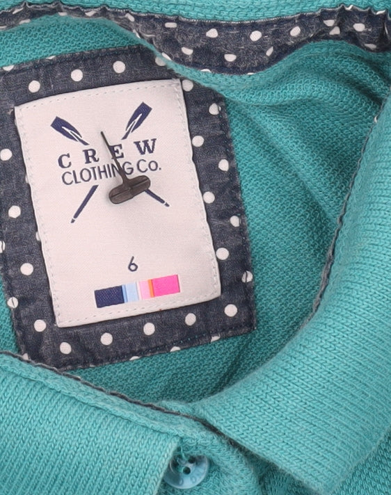 Crew Clothing Co. Womens Green Cotton Polo Shirt Size 6