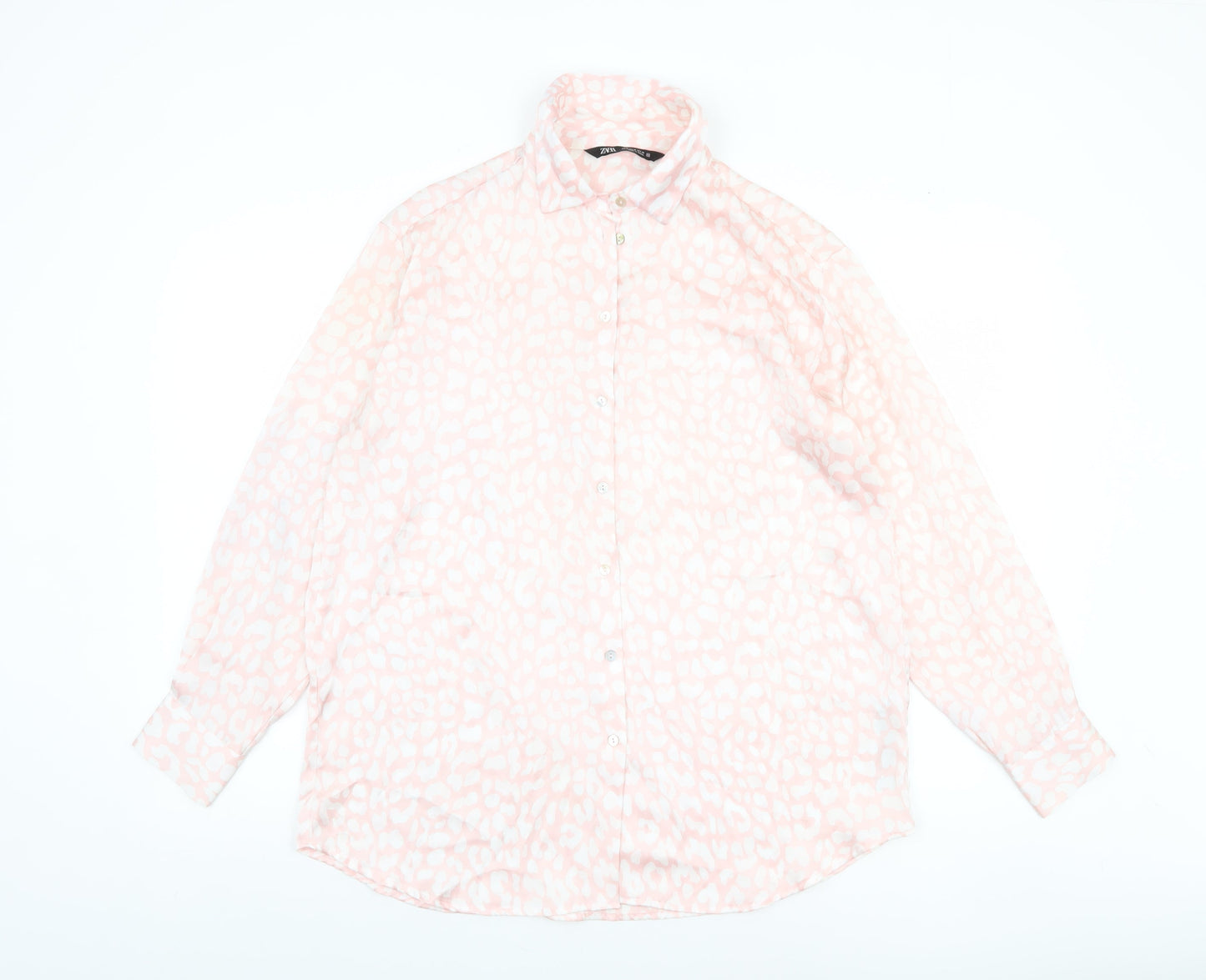 Womens UK Size M Zara Pink Basic Blouse