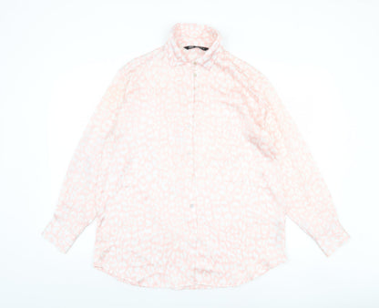 Womens UK Size M Zara Pink Basic Blouse