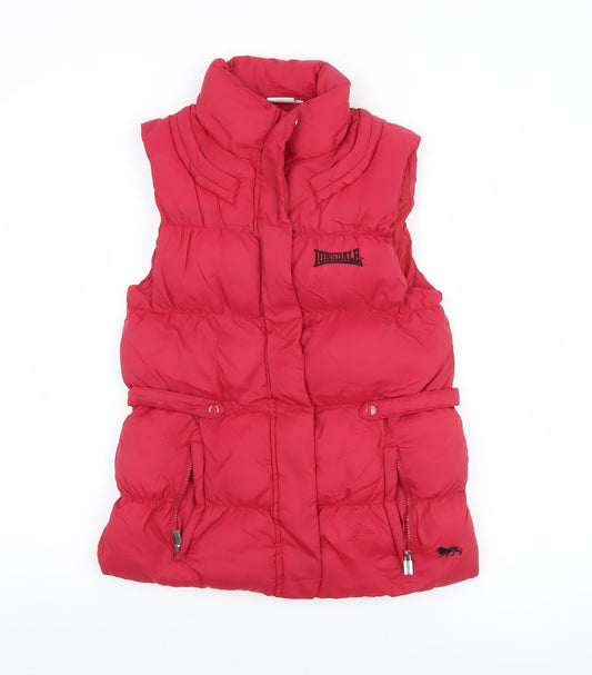 Lonsdale Women Red Padded Puffer Waistcoat Size S