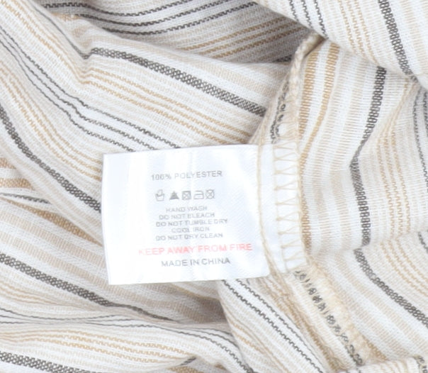 PrettyLittleThing Women’s Beige Striped Slip Dress UK 12