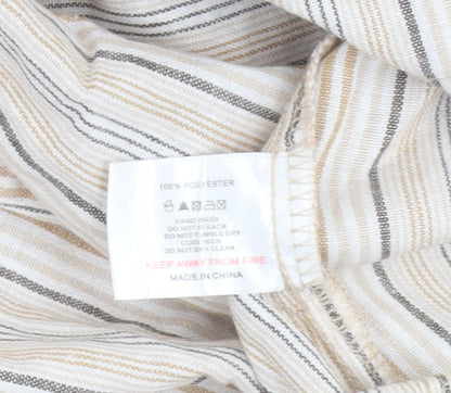 PrettyLittleThing Women’s Beige Striped Slip Dress UK 12