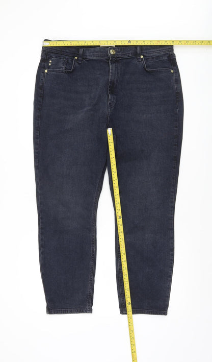River Island Womens Blue Straight Leg Denim Jeans Size 16