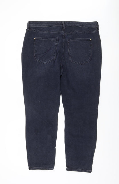 River Island Womens Blue Straight Leg Denim Jeans Size 16