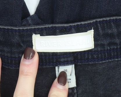 River Island Womens Blue Straight Leg Denim Jeans Size 16