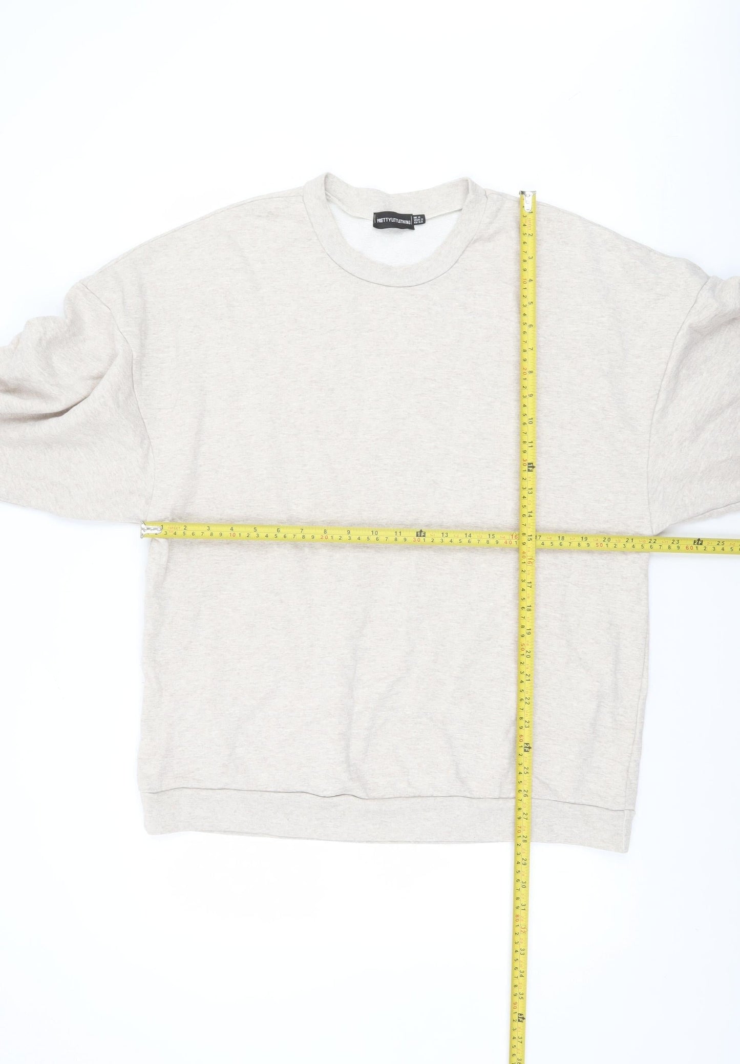 Womens UK Size 6 PRETTYLITTLETHING Beige Pullover Sweatshirt
