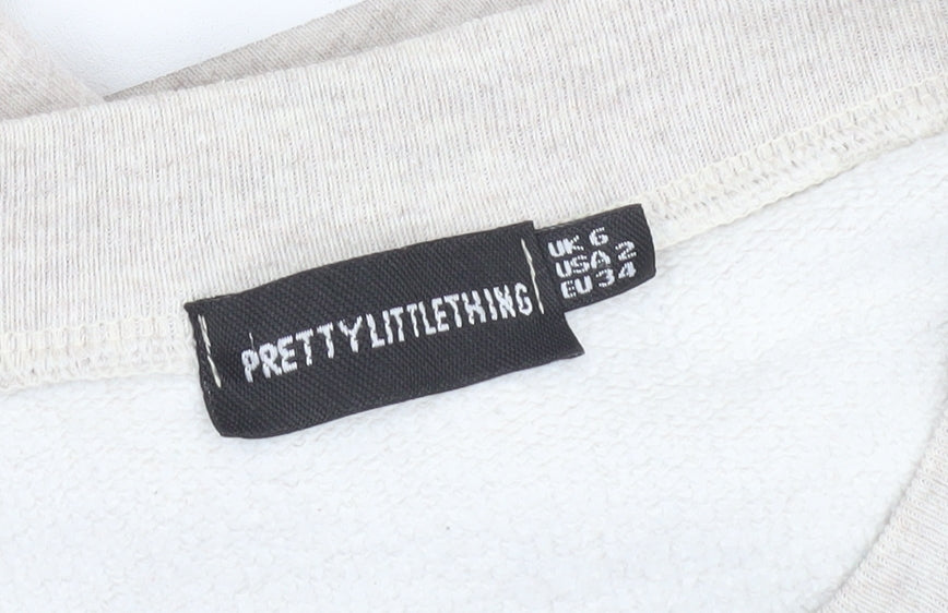 Womens UK Size 6 PRETTYLITTLETHING Beige Pullover Sweatshirt